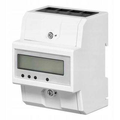Licznik wskaźnik żużycia energii elektrycznej 3-fazowy 100A 4 moduły th35 VIRONE (EM-9)