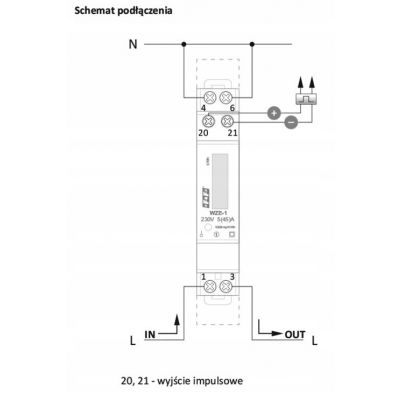 Jednofazowy licznik zużycia energii 45A MID WZE-1 F&F (WZE-1)