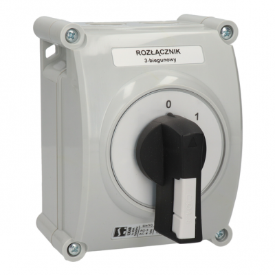 Łącznik krzywkowy 0-1 3P 16A w obudowie hermetycznej IP65 ŁK16R-2.8211OB2 SPAMEL (ŁK16R-2.8211OB2)