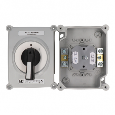 Łącznik krzywkowy 0-1 3P 16A w obudowie hermetycznej IP65 ŁK16R-2.8211OB2 SPAMEL (ŁK16R-2.8211OB2)