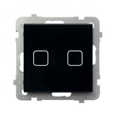 Sonata Touch Łącznik dotykowy podwójny schodowy/krzyżowy z podświetleniem czarne szkło (ŁPD-26RS/m/32)
