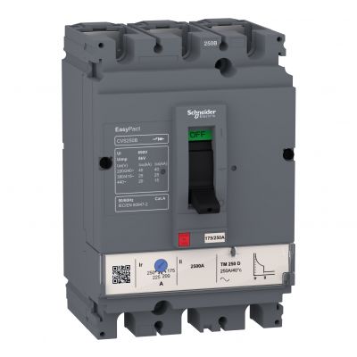 Wyłącznik mocy Easypact CVS250B 25kA przy 415VAC 250A wyzwalacz TM-D 3P3d LV525303 SCHNEIDER  (LV525303)