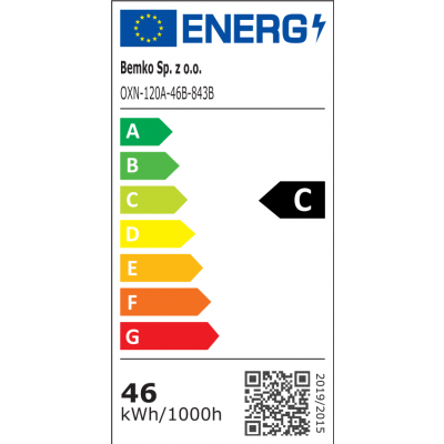 OPRAWA OXAN 120CM 46W 4K CRI>80 6400LM KLOSZ PC OPAL BEMKO (S-C18-OXN-120A-46B-843B)