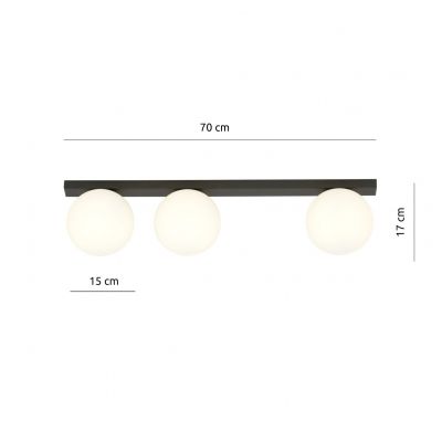 Emibig plafon Fit 3 3xE14 czarno/biały 1124/3 (1124/3)