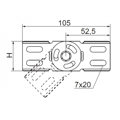 Łącznik przegubowy do korytka 42mm Grubość 1,00 mm LGJH42 142100 BAKS (142100)