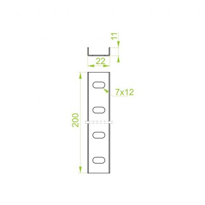 Łącznik ceownika 20x10mm Grubość 1,00 mm LCW20H10 669000 BAKS (669000)