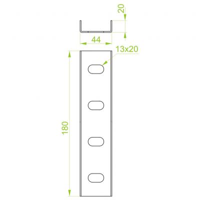 Łącznik ceownika 40x20mm Grubość 1,50 mm LC40H20 660500 BAKS (660500)