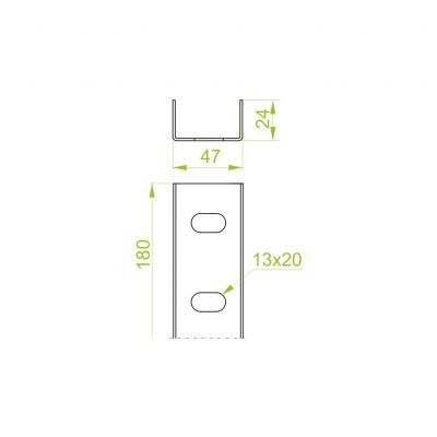 Łacznik ceownika 41x21mm Grubość 1,50 mm LCM41H21 644101 BAKS (644101)