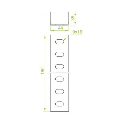 Łącznik ceownika 40x35mm Grubość 1,50 mm LCW40H35 660200 BAKS (660200)