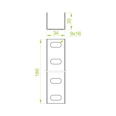 Łącznik ceownika 30x30mm Grubość 1,50 mm LCW30H30 661100 BAKS (661100)