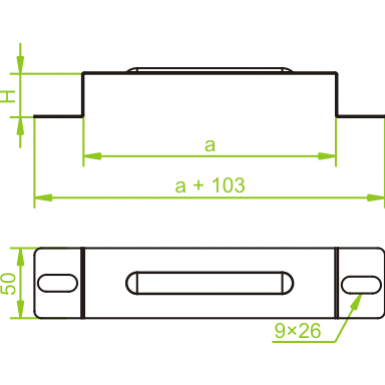 Obejma kanału 340x48mm Grubość 1,00 mm OK340H48 543034 BAKS (543034)