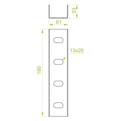 Łącznik ceownika 50x50mm Grubość 3,00 mm LCTT50H50 640006 BAKS (640006)