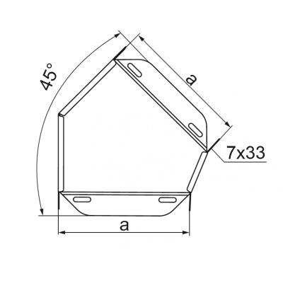 Kolanko 45° 50x42mm Grubość 0,70 mm KKMBL50H42 140103 BAKS (140103)
