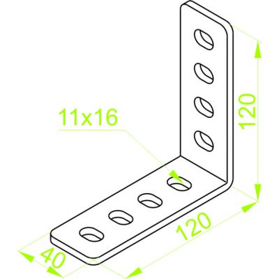 Łącznik 90° ceownika Grubość 5,00 mm LCTV3 664005 BAKS (664005)