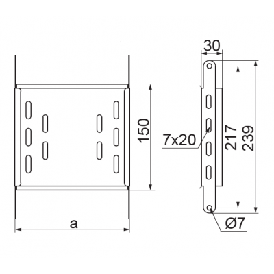 Element łuku przegubowego 200x30mm Grubość 0,70 mm ELL200H30 132520 BAKS (132520)