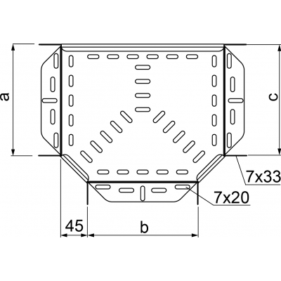 Trójnik korytka 50x60mm Grubość 1,00 mm TKJ50H60 163924 BAKS (163924)