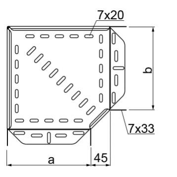 Kolanko 90° 200x30mm Grubość 0,70 mm KKL200H30 131320 BAKS (131320)