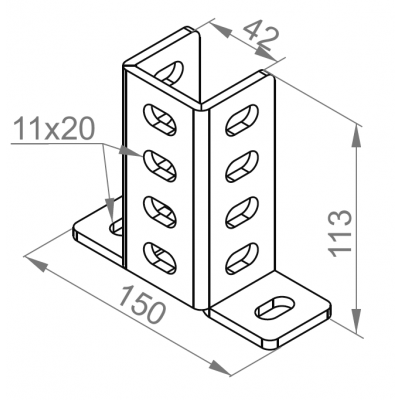Podstawa ceownika Grubość 5,00 mm PVC 661307 BAKS (661307)