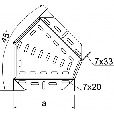 Kolanko 45° 300x30mm Grubość 0,70 mm KKML300H30 131530 BAKS (131530)