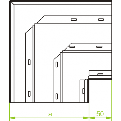 Kolano kanału trzytorowe 190x38mm Grubość 1,00 mm KKNt190H38 530919 BAKS (530919)