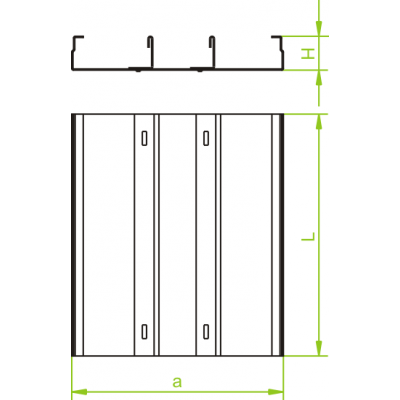Kanał kablowy trzytorowy 240x48mm Grubość 1,00 mm 2mb KNt240H48/2 540524 BAKS (540524)