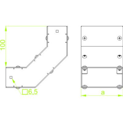 Łuk pionowy 90° 100x50mm Grubość 1,50 mm LPKMP100H50 812310 BAKS (812310)