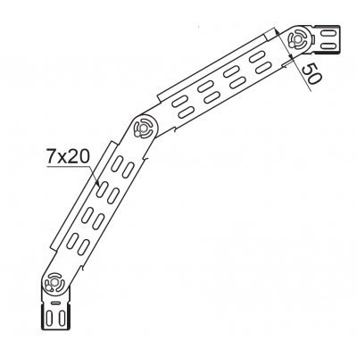 Łuk przegubowy 300x50mm Grubość 1,00 mm LLJ300H50 157430 BAKS (157430)