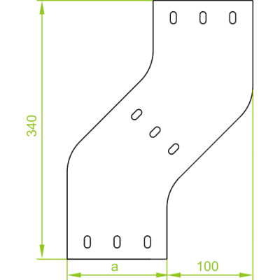 Obejście poziome lewe 100x50mm Grubość 2,00 mm OPZLC100H50 354810 BAKS (354810)