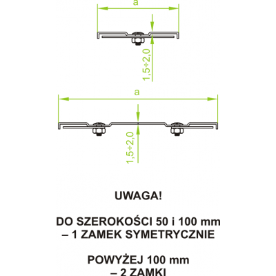Pokrywa trójnika z zamk. Grubość 1,50 mm PZTKZP100 304210 BAKS (304210)