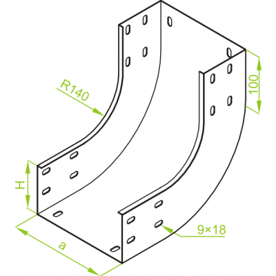 Łuk wewnętrzny 90° 200x100mm Grubość 2,00 mm LZWC200H100 311920 BAKS (311920)