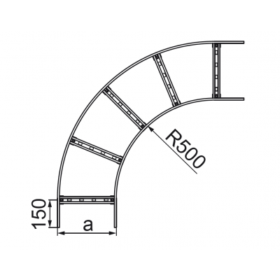 Łuk 90° 600x100mm Grubość 2,00 mm LDSC600H100 410962 BAKS (410962)