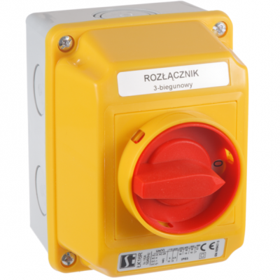 Łącznik krzywkowy 0-1 3P 16A w obudowie hermetycznej IP65 ŁK16R-2.8211OB2 SPAMEL (ŁK16R-2.8211OB2)