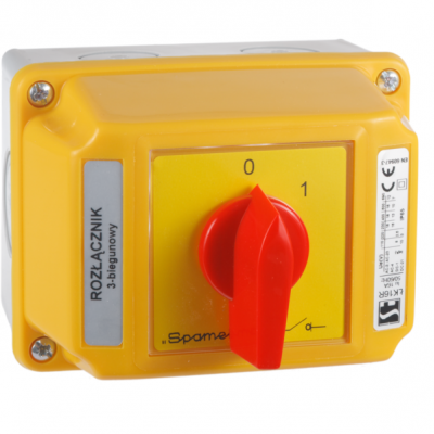 Łącznik krzywkowy gwiazda-trójkąt 3P 16A w obudowie hermetycznej IP65 ŁK16R-4.831OB2 SPAMEL (ŁK16R-4.831OB2)