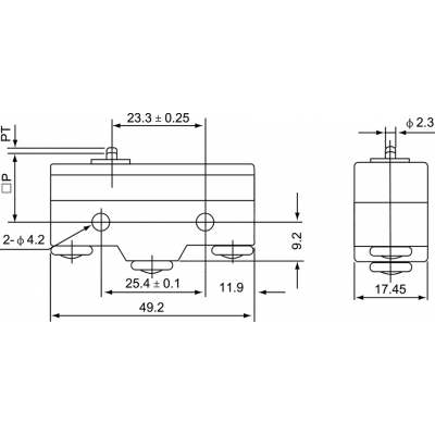 ŁĄCZNIK MINIATUROWY POPYCHACZ KOŁKOWY (MS1300)
