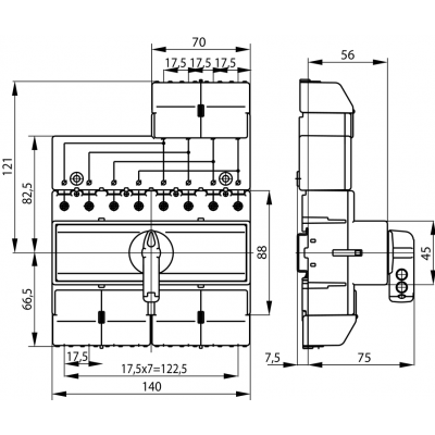 Przełącznik zasilania sieć-agregat 4P 80A PRZK-4080W02 SPAMEL (PRZK-4080W02)