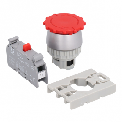 Przycisk sterowniczy 22mm czerwony bez samopowrotu 1R SP22-B-01 SPAMEL (SP22-B-01.)