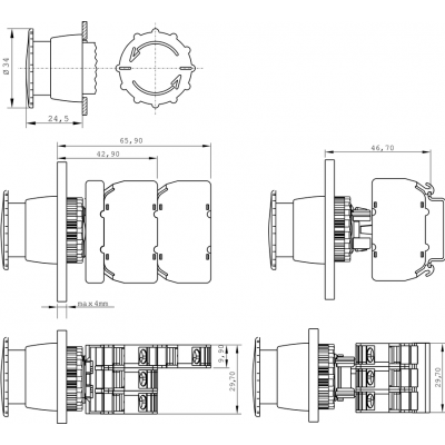 Przycisk sterowniczy 22mm czerwony bez samopowrotu 1R SP22-B-01 SPAMEL (SP22-B-01.)