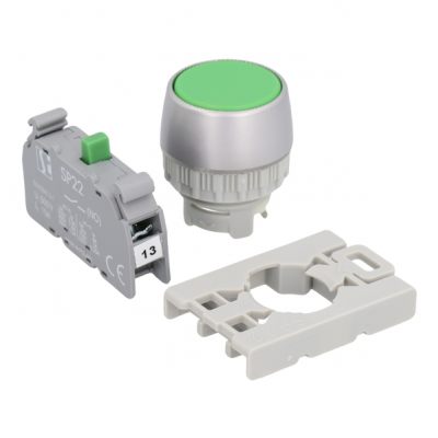 Przycisk sterowniczy 22mm zielony z samopowrotem 1Z SP22-KZ-10 SPAMEL (SP22-KZ-10.)