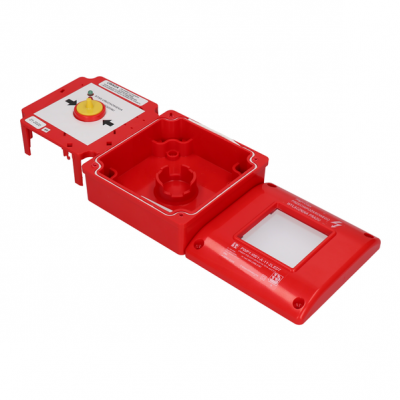 Ręczny przycisk ppoż wyłącznika prądu PWP 2Z 2LED zielony/czerwony 230V CNBOP SPAMEL (PWP1-W01-A-20-2LED7.)
