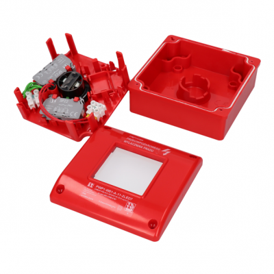 Ręczny przycisk ppoż wyłącznika prądu PWP 2Z 2LED zielony/czerwony 230V CNBOP SPAMEL (PWP1-W01-A-20-2LED7.)