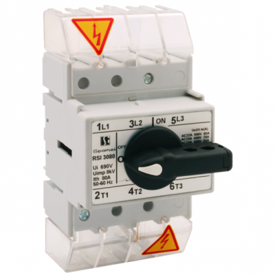 Rozłącznik izolacyjny 3P 80A z pokrętłem czerwonym RSI-3080W03 SPAMEL (RSI-3080W03)
