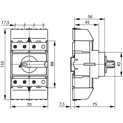 Rozłącznik izolacyjny 3P 80A z pokrętłem czerwonym RSI-3080W03 SPAMEL (RSI-3080W03)
