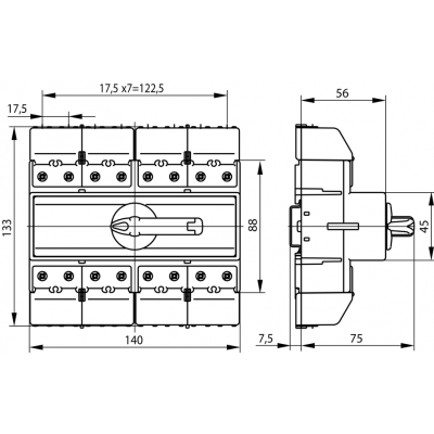 Rozłącznik izolacyjny 3P 80A z pokrętłem czerwonym RSI-3080W03 SPAMEL (RSI-3080W03)
