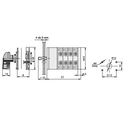 Łącznik krzywkowy 0-1-2 5P 12A IP65 Łuk E12-32 921232 ELEKTROMET (921232)