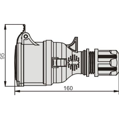 Gniazdo przenośne 16A 5P 400V czerwone TWIST GPP 16/5 IP44 921870 proste ELEKTROMET (921870)