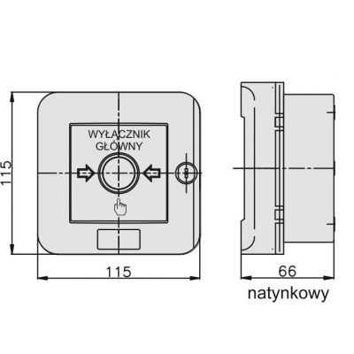 Wyłącznik alarmowy samoczynny natynkowy z zamkiem WGZ-1s IP-55 921490 ELEKTROMET (921490)