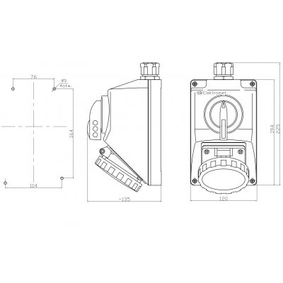 Zestaw instalacyjny 0-I 16A 5P IP65 C16-19N 971606 ELEKTROMET (971606)