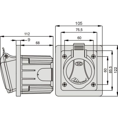 Gniazdo 16A/400V 3P+Z GSP 16/4 921851 ELEKTROMET (921851)