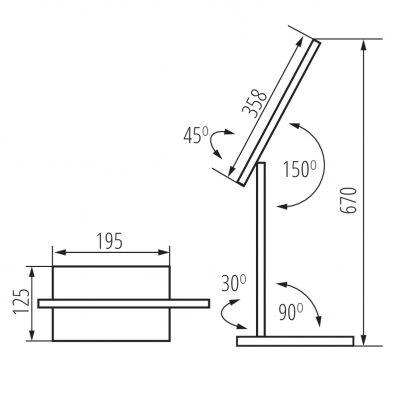 PREDA LED B Lampka biurkowa PREDA LED B barwa ciepłobiała|biała|chłodnobiała 3000/5000/6500K 800Lm k (35780)
