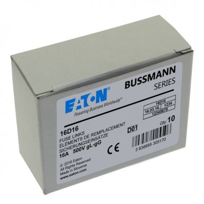 FUSE-D1 16A T GL/GG 500VAC E16 Wkładka DI 16A T GL/GG 500VAC E16 16D16 EATON (16D16)